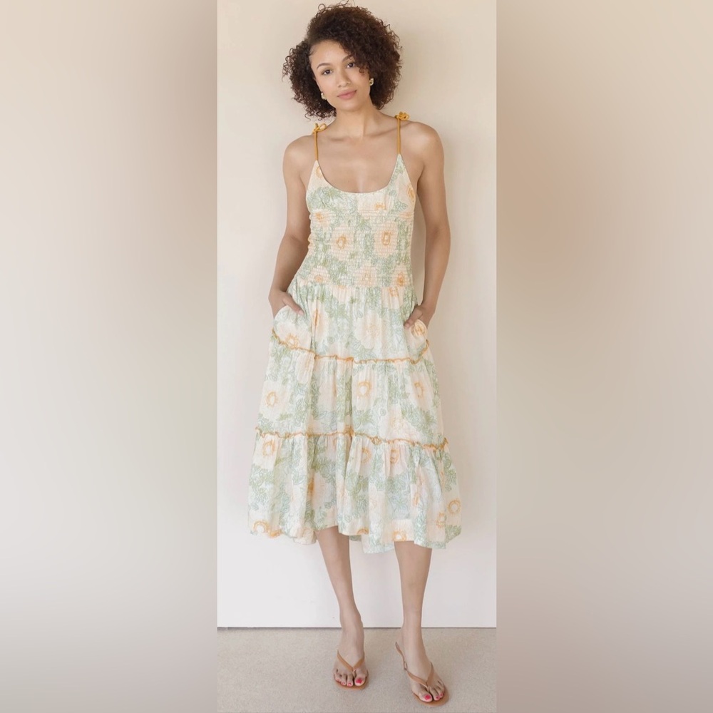 Free people Adriel tie strap ruffle dress - Picture 2 of 7
